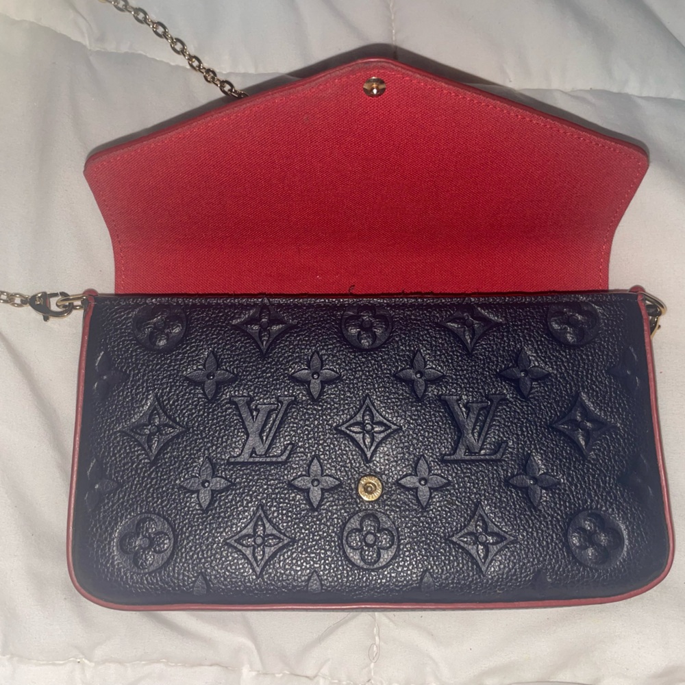 Louis Vuitton Navy and Red Clutch